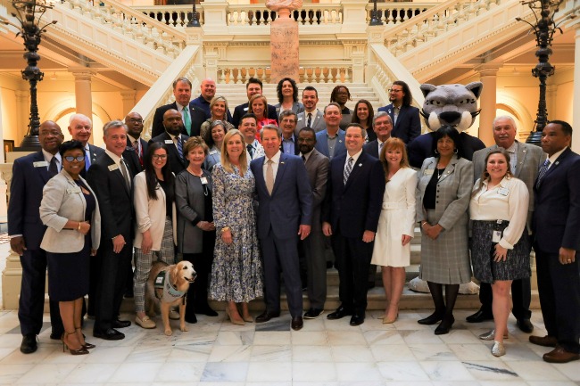 Augusta University leaders and foundation board members visit with Gov. Brian Kemp and lawmakers during Day at the Capitol.