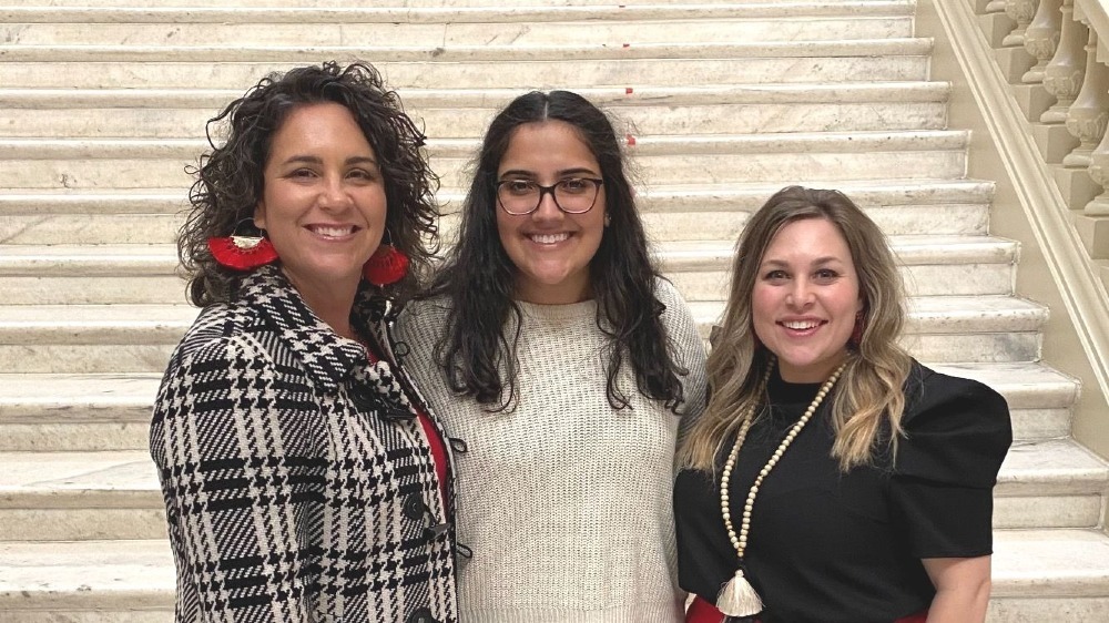 (Left to right) Margie Miller, associate vice president of Government Relations, Ruhaan Pannu, a student intern and senior at Augusta University, and Ashton Blackwood, associate director of State Relations, advocate for Augusta University in Atlanta.