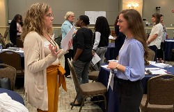 Two women conversing