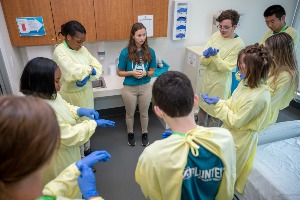 group in yellow scrubs