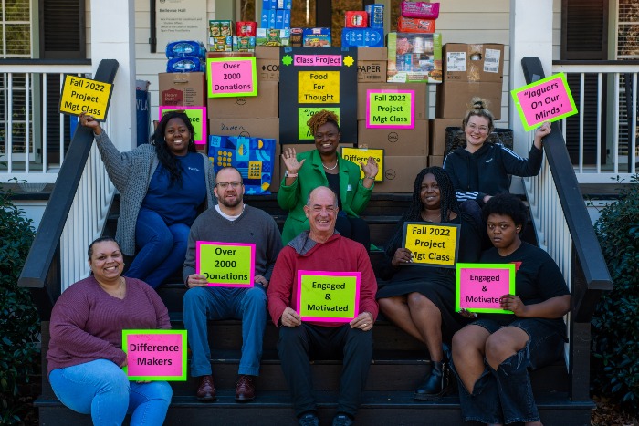 Representatives of Augusta University collected thousands of items to stock the Open Paws Food Pantry during Days of Service.