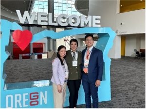 Cathy Tran, Tiger Yang, and Dr. Ranya El Sayed at the AADOCR Hatton Competition