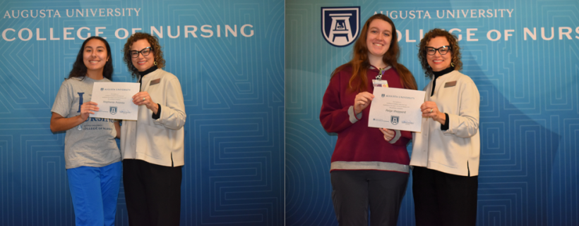 Stephanie Felonta and Paige Sheppard with Dean NeSmith at Dean's List Celebration in February