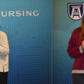 Stephanie Felonta and Paige Sheppard with Dean NeSmith at Dean's List Celebration in February