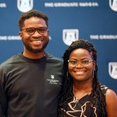 Two students at welcome back event