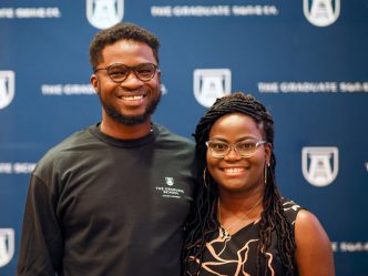 Two students at welcome back event