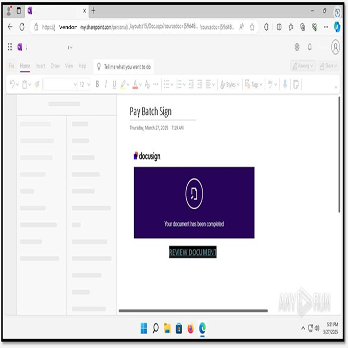 Documents include links to fake portals