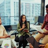A nonprofit team meets to discuss fundraising strategies.