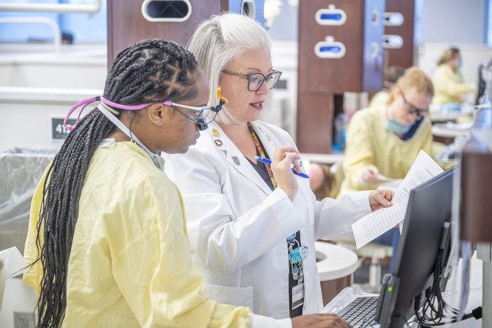Dental Hygienist working