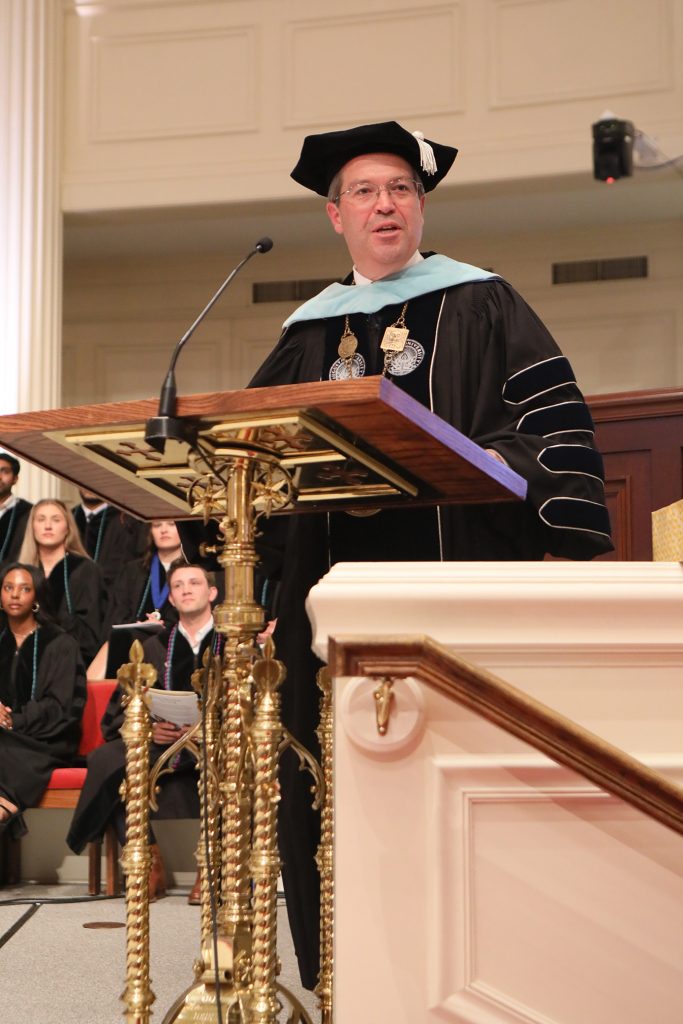 Scene from 2026 hooding ceremony at Dental College of Georgia