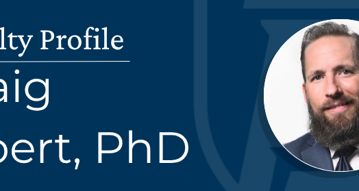 Faculty Profile banner for Craig Albert, PhD. Features picture of a man with a beard smiling at the camera.