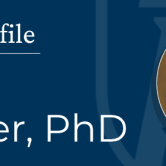 Faculty Profile banner featuring Will Hatcher, PhD. Features a bearded man wearing glasses smiling at the camera.