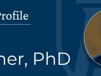 Faculty Profile banner featuring Will Hatcher, PhD. Features a bearded man wearing glasses smiling at the camera.
