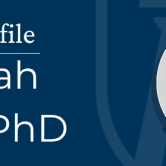 Faculty profile banner featuring Deborah Jehu, PhD. On the right is a picture of a woman smiling at the camera.