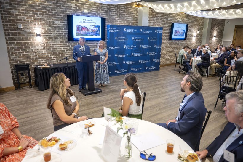 Augusta University President Dr. Russell Keen and AU First Lady Karen Keen present at the 2026 DCG Scholarship Awards Ceremony. Photo by Michael Holahan/Augusta University